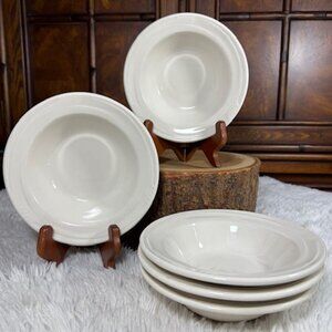 Vintage Set of 5 Oneida Espree Cream White China Bowls
